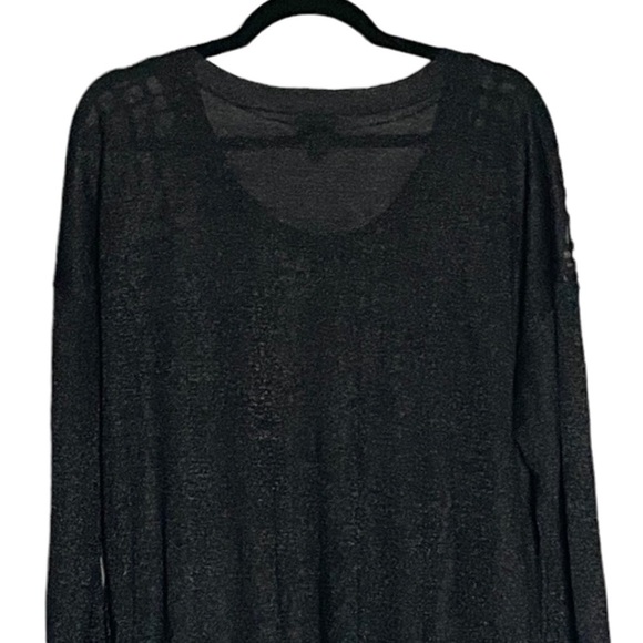 🌺 Worthington Black Slinky Semi Sheer Abstract Print Stretchy Sweater Size XL - Picture 5 of 9